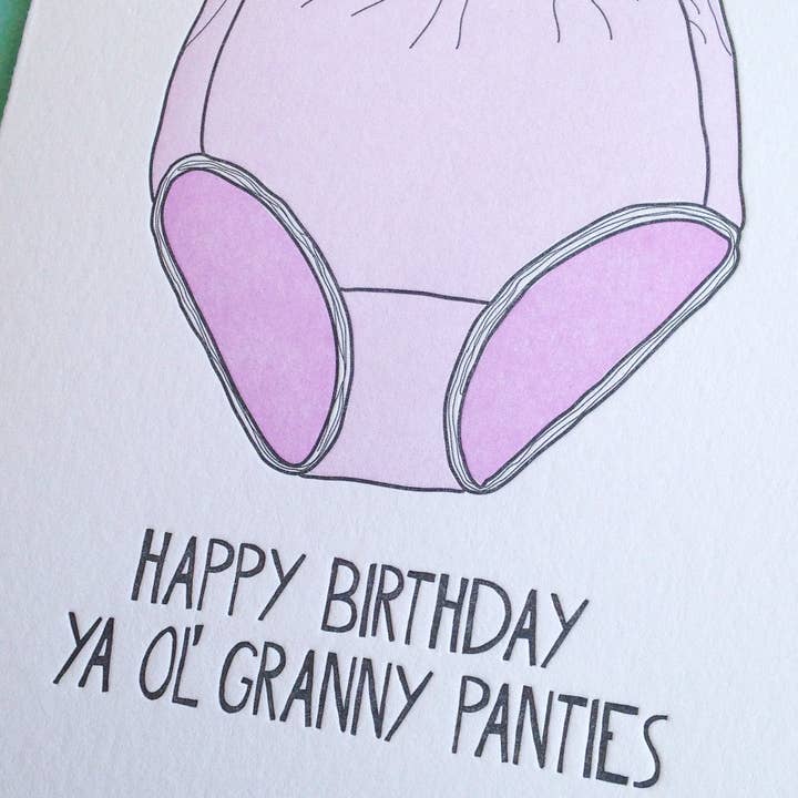 Richie Designs - Wholesale Birthday Card - Granny Panties Birthday - Greeting Card - funny card for her1