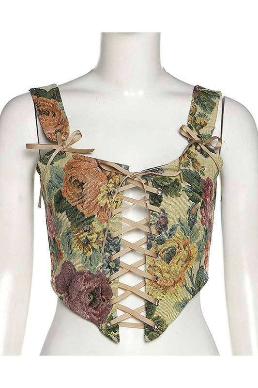 Fashion Combination - Wholesale Blouse - Women's - floral corset tank top4