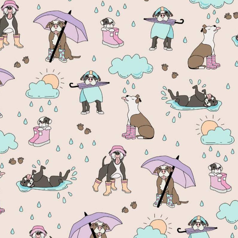 Pittie Clothing Co. - Wholesale Pet Shirt - Dog - 'It's Raining Pitties' Muscle Tee-Peach1