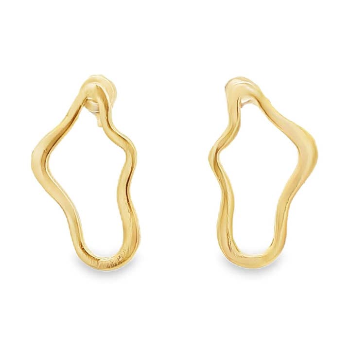 Petites boucles d'oreilles ovales excentriques tombantes fondues (J255A) pour la vente par MIA Jewelry