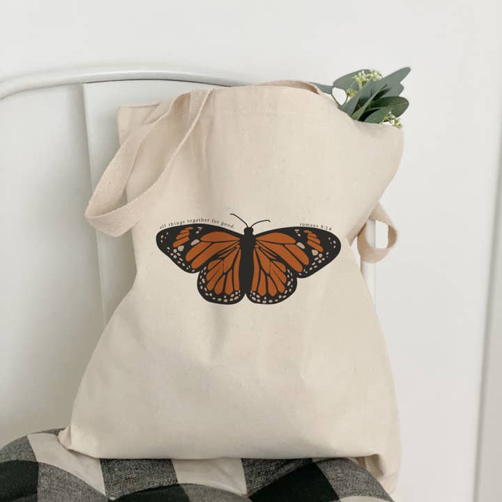Regalos cristianos | Bolso de compras de lona | Bolso tote mariposa para venta al por mayor de swaygirls