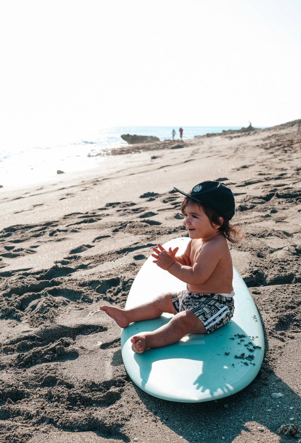 The Little Surfer Dude - Wholesale Swim Shorts - Kids - Vintage Black Swell Swim Trunks3