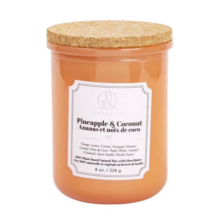 Enlighten Candle w/Wood Lid,Pineapple+Coconut, 226g for wholesale by Truu Design