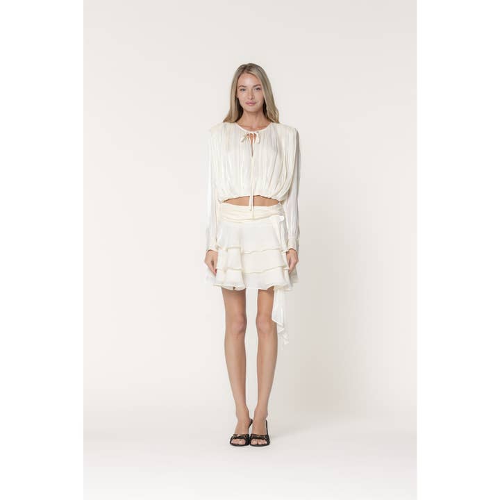 ENSEMBLE BLOUSE EN ORGANZA SCINTILLANTE & JUPE MINI pour la vente par LENA