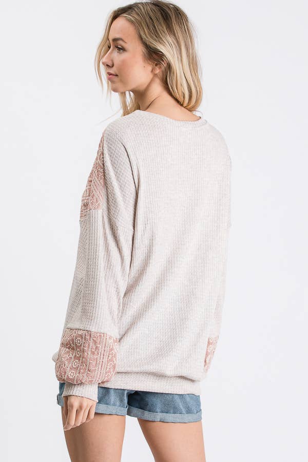 lovely melody - Venta al por mayor Sudadera - Mujer - Sudadera gofre bordado Celia LMT1406-Celia13