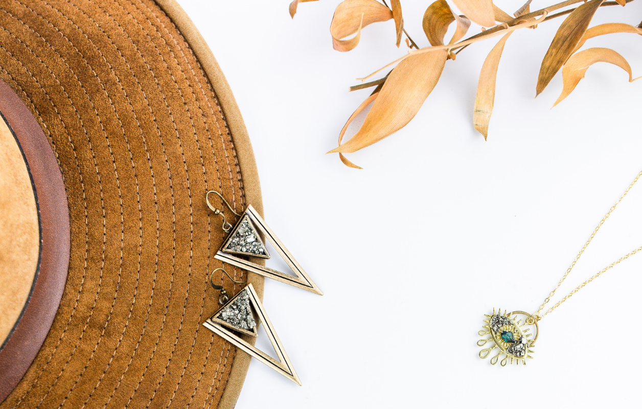 Dynamo - Wholesale Pendant/Charm Necklace - Jewelry Evil Eye Necklace Raw Pyrite Bornite Brass3