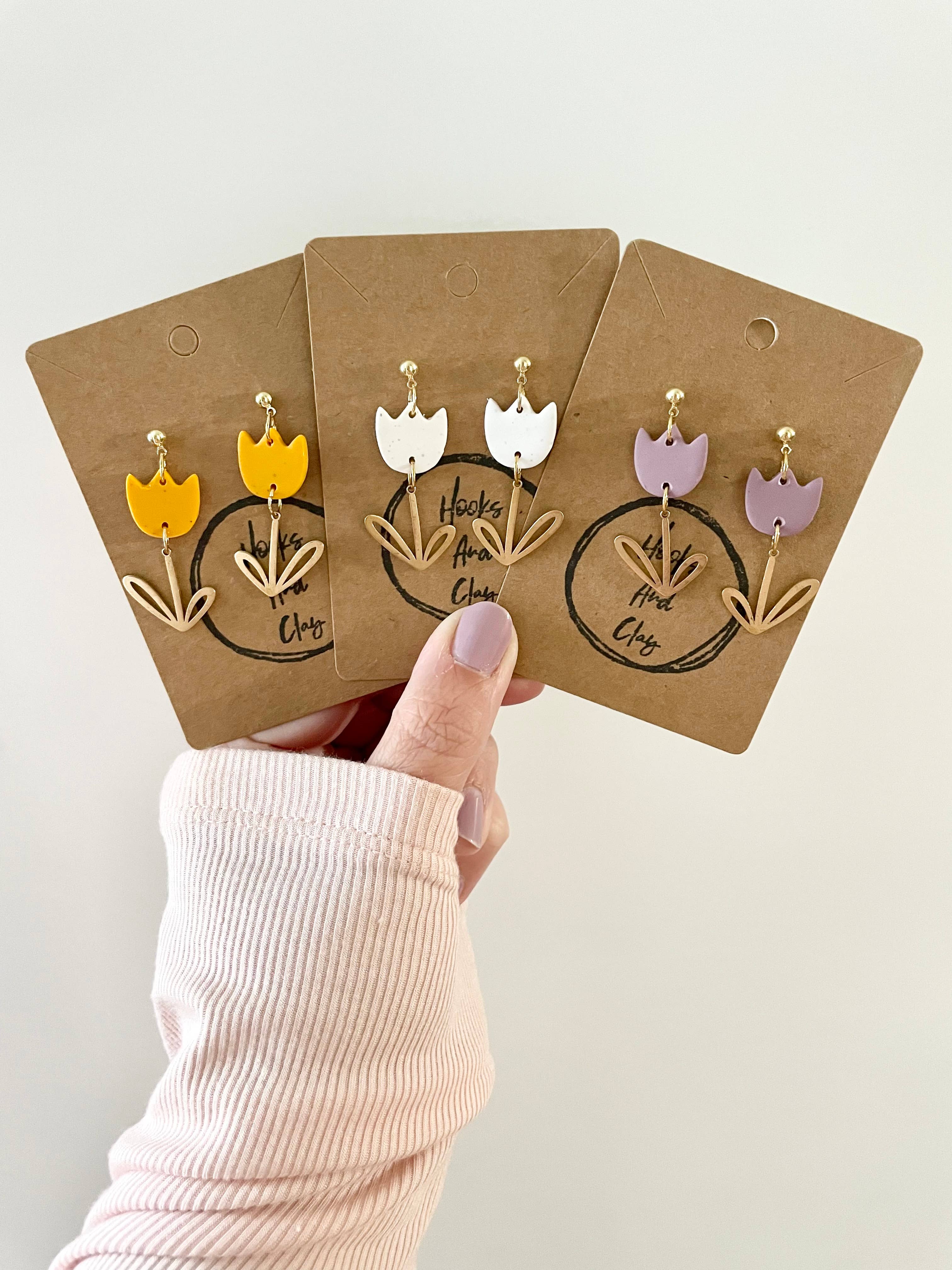 Hooks and Clay - Wholesale Dangle Earrings - Spring Tulips- Polymer Clay3