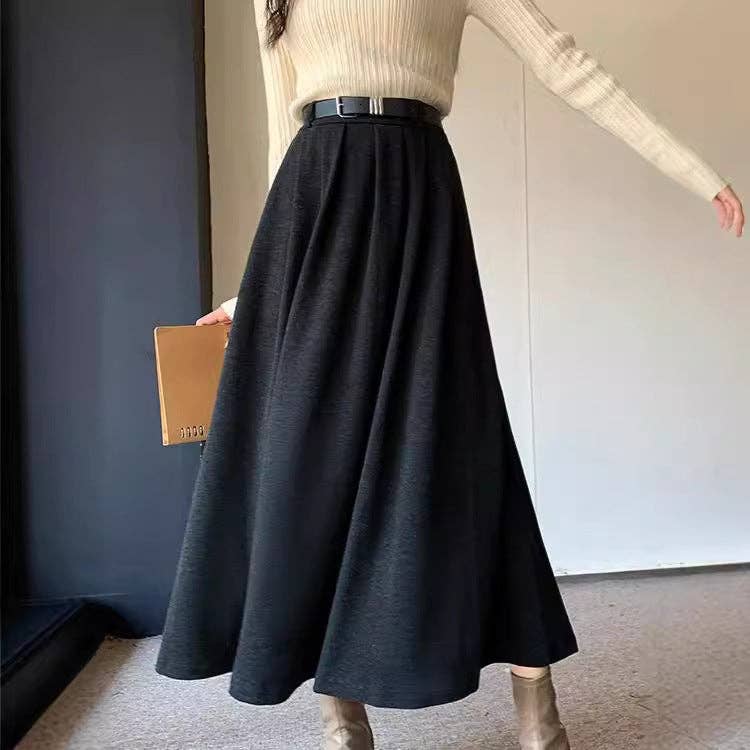 Marayn – wholesale Skirt – Women’s – Chic Korean Knit Midi Skirt HighWaisted Slimming ALine7