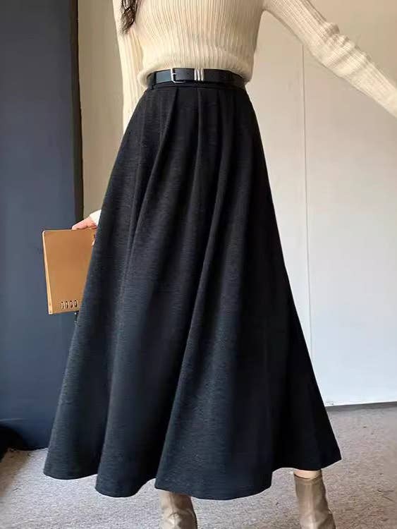 Marayn – wholesale Skirt – Women’s – Chic Korean Knit Midi Skirt HighWaisted Slimming ALine7