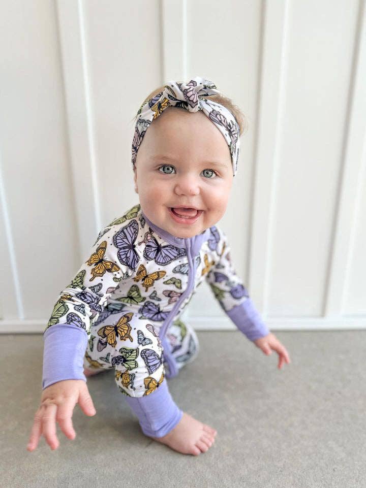 Joan's - Wholesale Sleepsuit - Baby - Butterfly Bamboo Zippy1