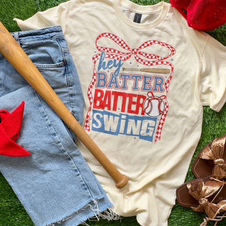 Hey Batter Batter Baseball-T-Shirt für den Großhandel von Knox + Nell