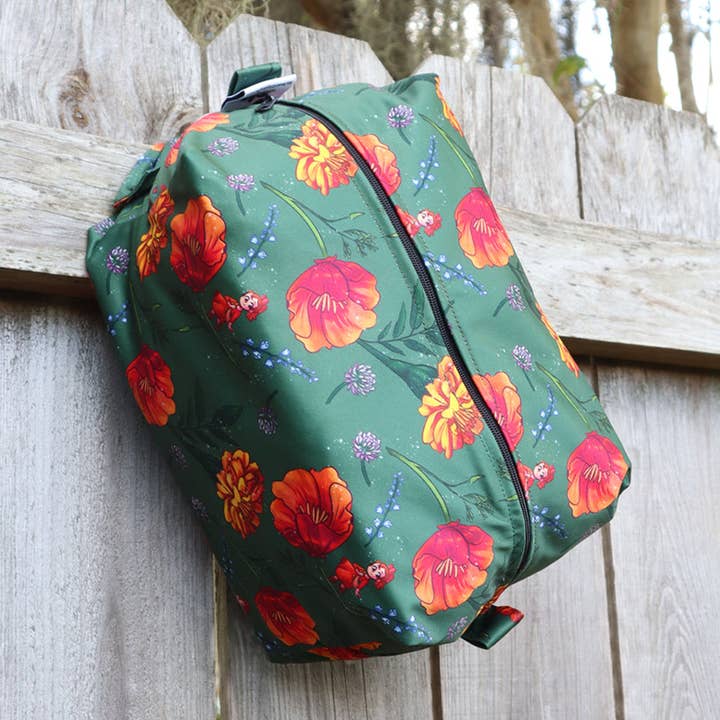 BORROWER IN BLOOM TRAVEL POUCH for wholesale by River City Bags