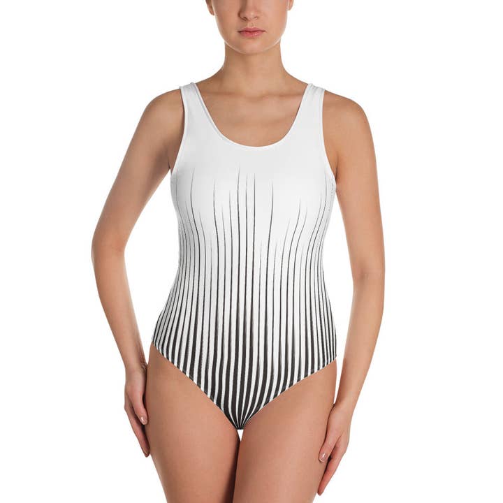 Angie - Bañador de una pieza rayas negras para venta al por mayor de Izzabel