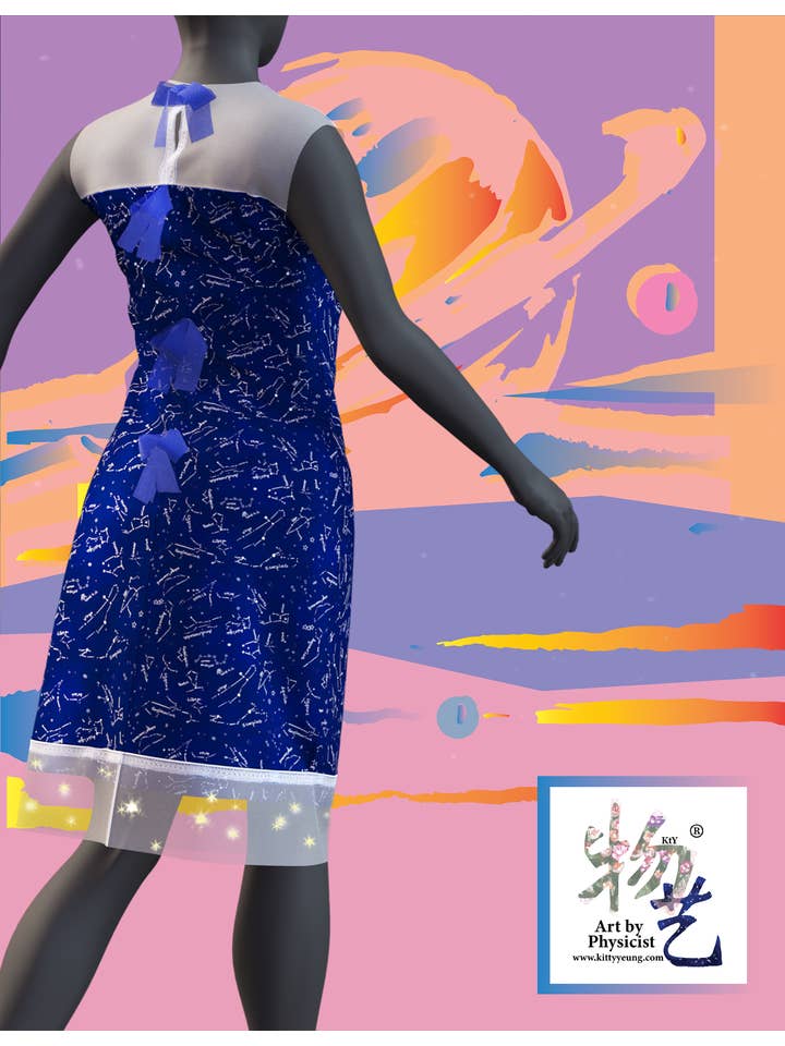 Art by Physicist - Wholesale Dress - Women's - Starry Night dress with fairy lights
