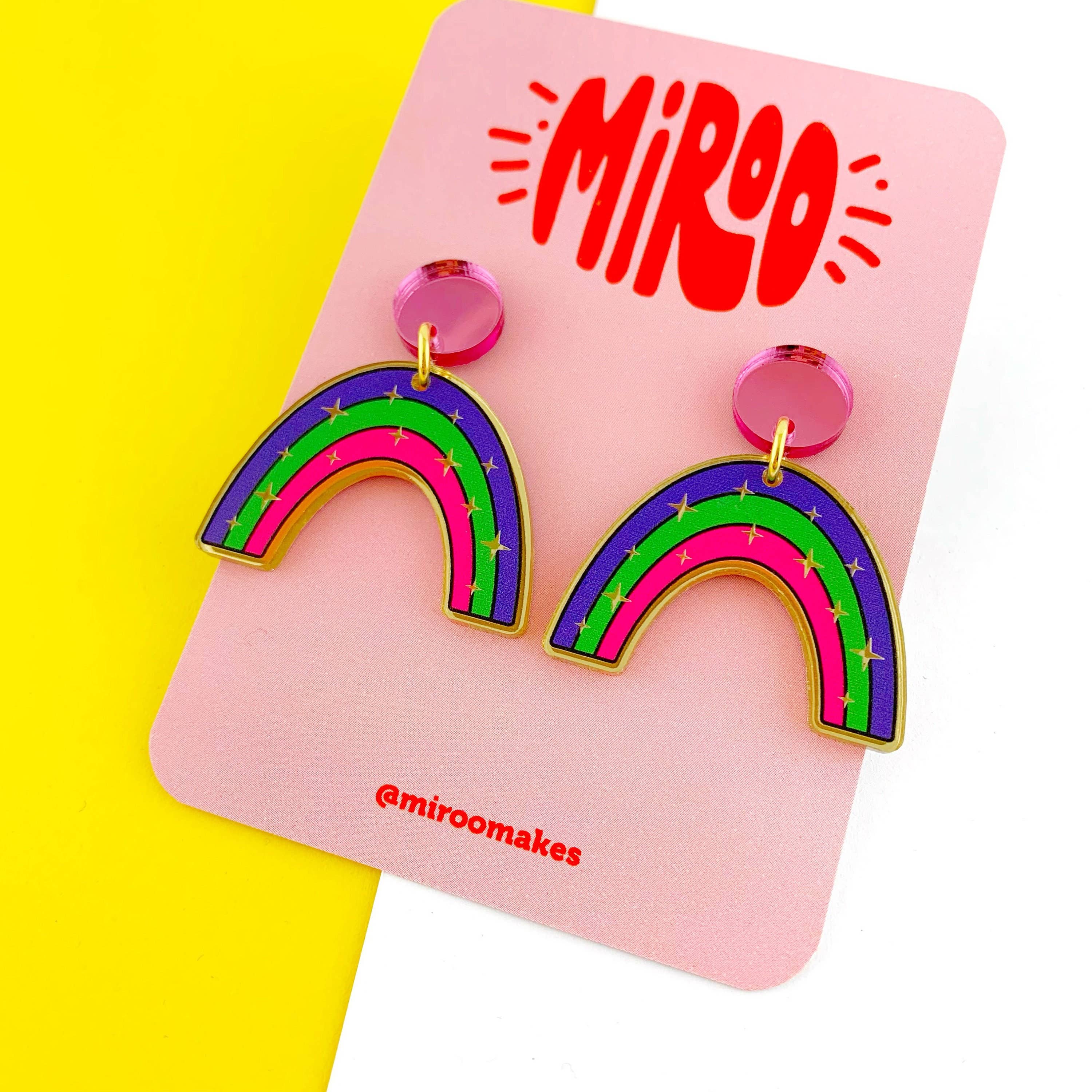 Miroo - Vente Boucles d'oreilles pendantes - Boucles d'oreilles arc-en-ciel1