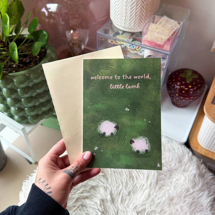 Welcome Baby Card for wholesale by Jess Harris Art