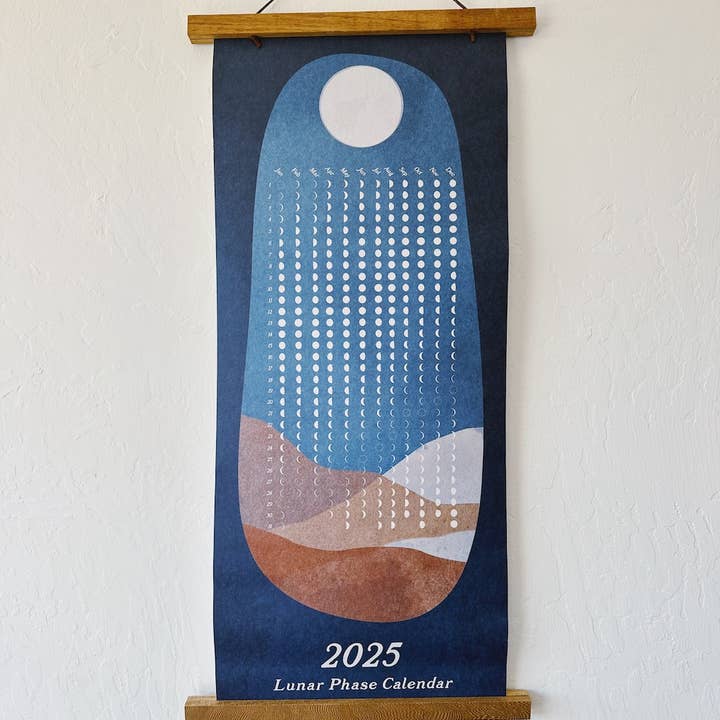 Many Moons Publishing - Wholesale Calendar - 2025 Lunar Phase Calendar, Moon Phase Poster, Wall Calendar0