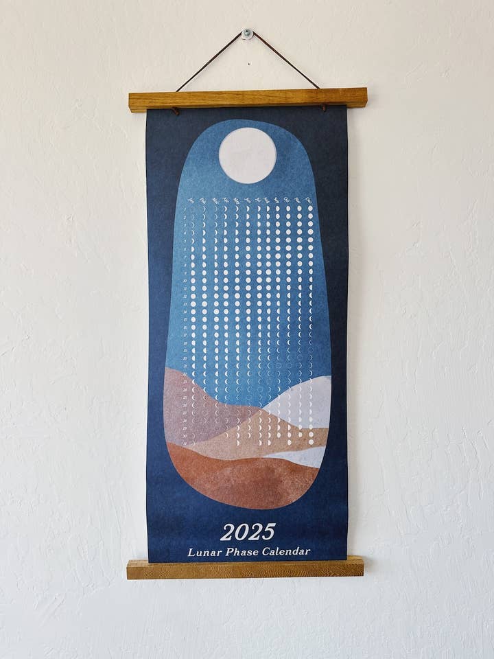 2025 Lunar Phase Calendar, Moon Phase Poster, Wall Calendar for wholesale by Many Moons Publishing