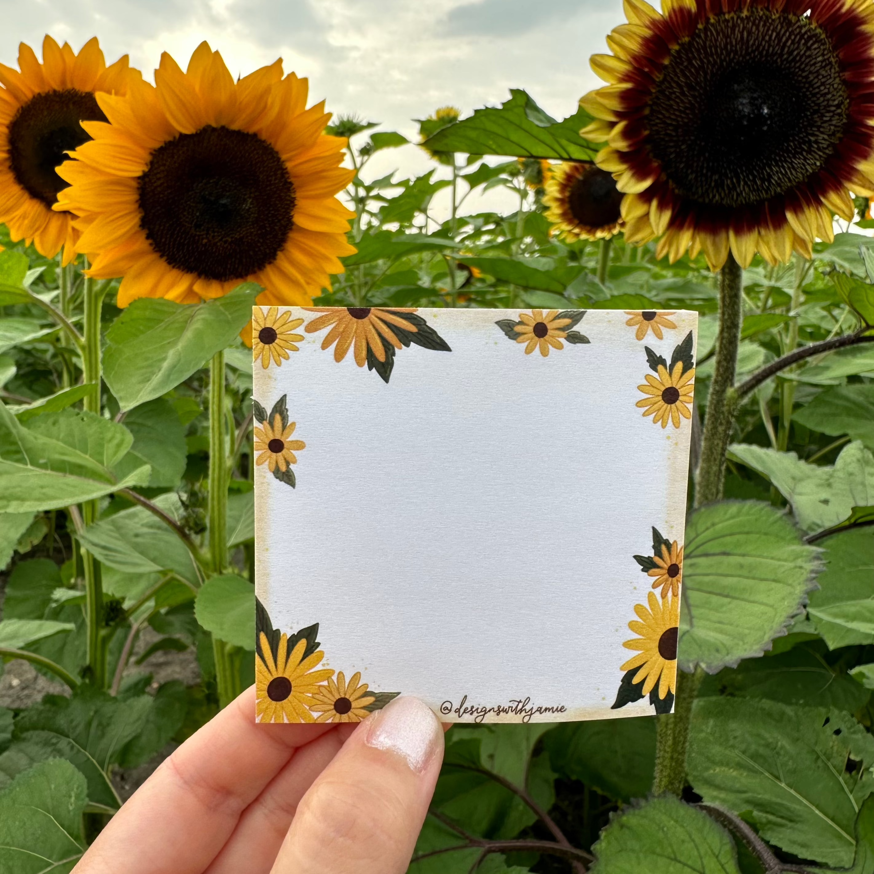 Designs with Jamie - Wholesale Sticky Notes - Sunflower Sticky Notes1