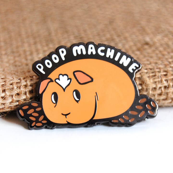 Poop Machine Guinea Pig Pin for wholesale by Floral Frolic