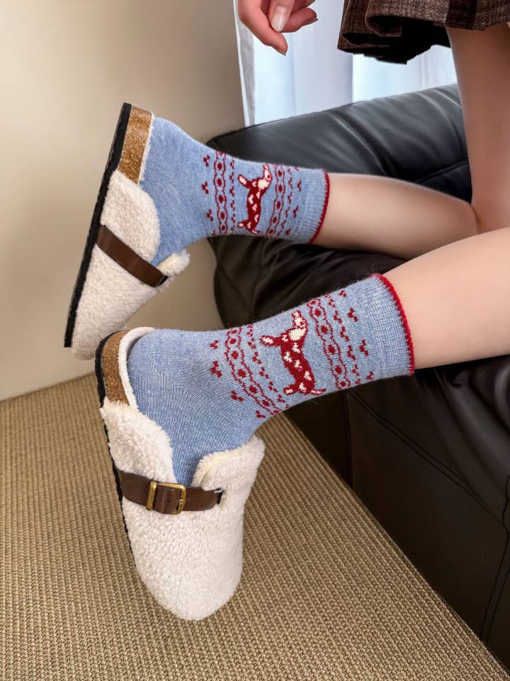 Happy Knits - Wholesale Socks - Women's - Women's Wool Socks - Warm Dachshund Pattern Winter Socks13