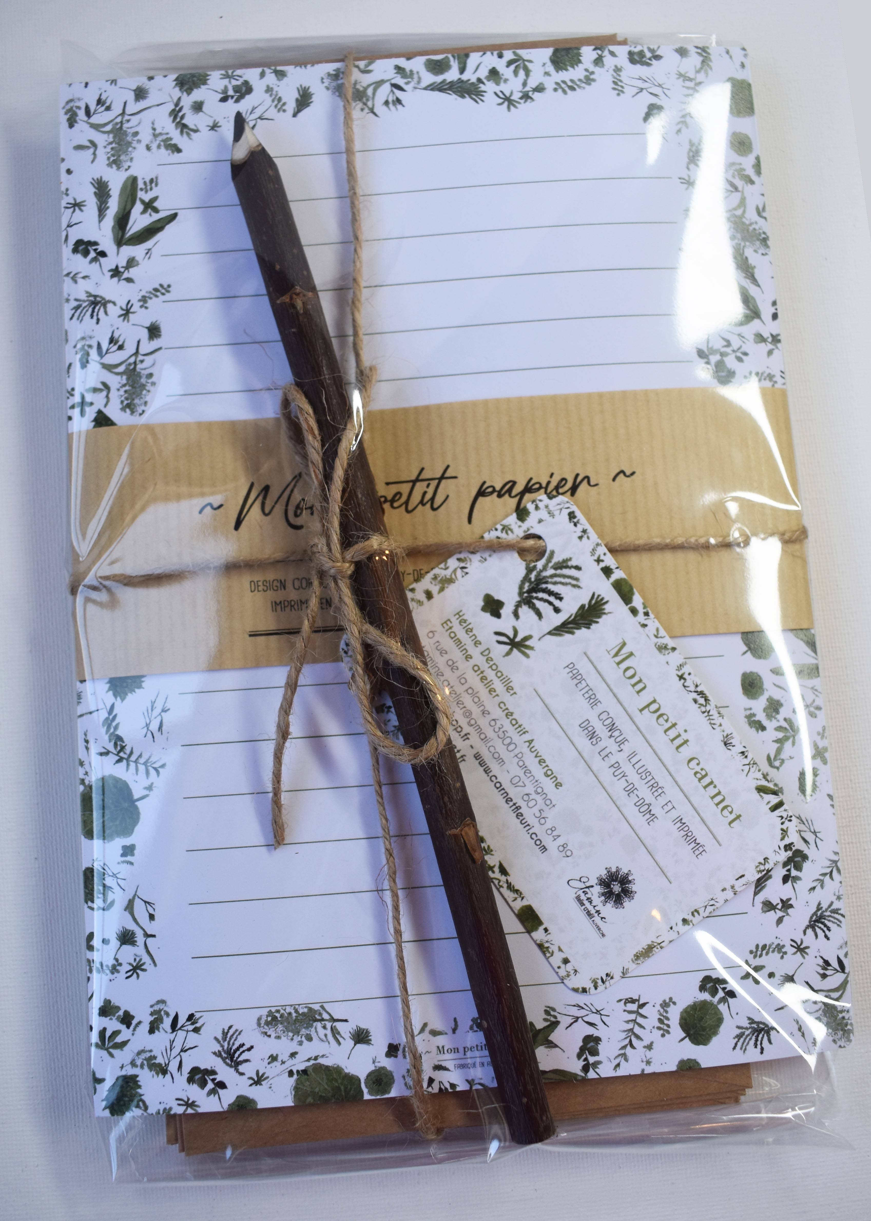 MON PETIT CARNET - Wholesale Stationery/Notecard Set - My little stationery + envelopes + Herbier pencil0
