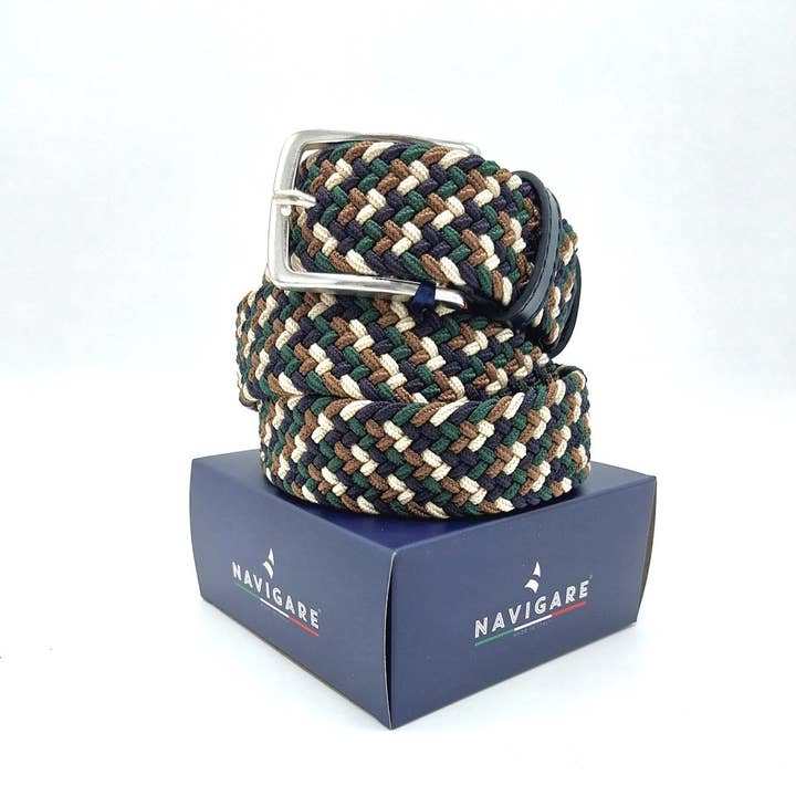 Suie Valentini srl - Wholesale Belt - Unisex - Genuine leather elastic belt, Made in Italy, Navigare, art. A3077/35