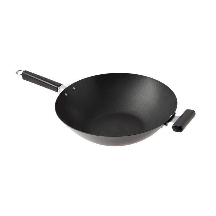Joyce Chen 14 In Carbon Steel Nonstick Flat Bottom Wok for wholesale by Kitchen Supply