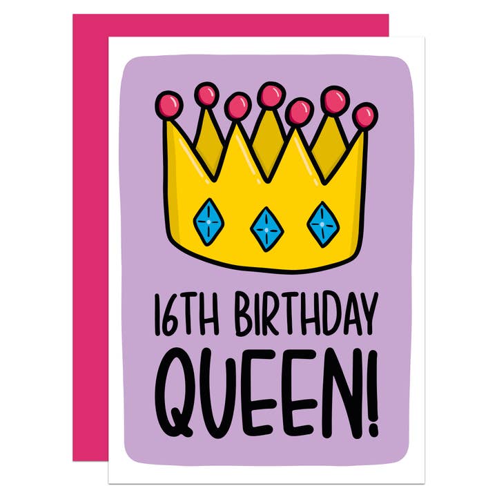 Carte d'anniversaire Milestone au format A6 avec reine pour la vente par TeePee Creations
