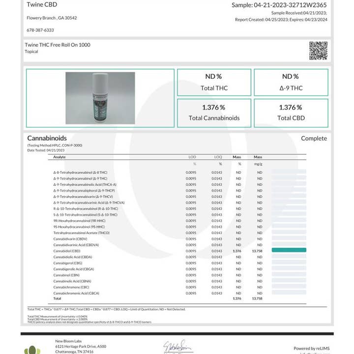 Twine - Wholesale CBD Cream/Lotion - 1000mg CBD Pain Relief Roller - Pure Organic CBD Isolate4