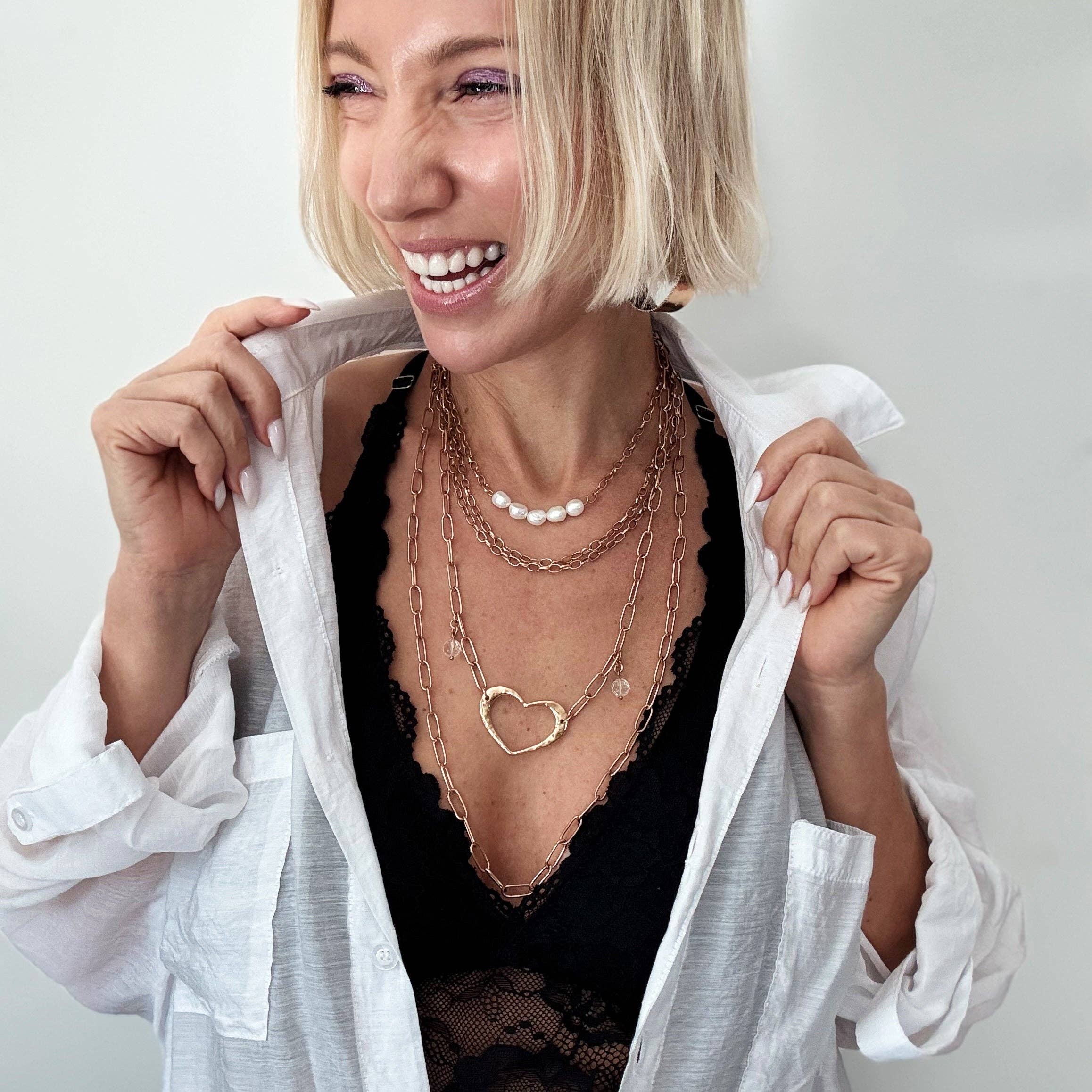 Katia Designs - Wholesale Link & Chain Necklace - Pearl Layering Chain Necklace10