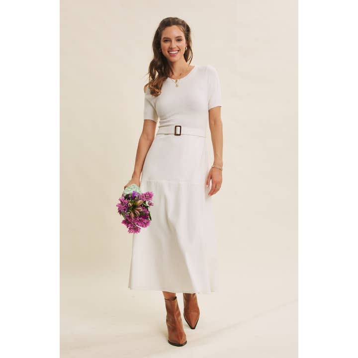 in february - Wholesale Dress - Women's - PHOTOGRAPHS LIKE A DREAM BELTED SWEATER TWOFER MIDI DRESS5