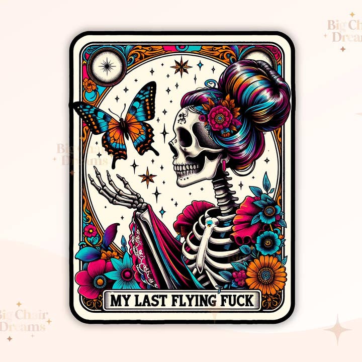 Tarot Card My Last Flying Fuck Sticker - Holographic - Last Nerve - Sarcastic - Funny for wholesale by Big Chair Dreams