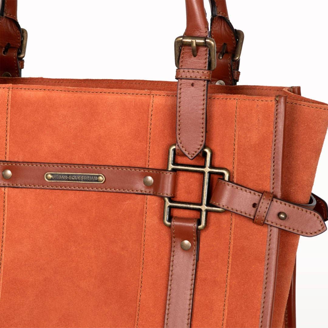 URBAN-EQUESTRIAN - Wholesale Tote Bag - Women's - Paddock -  Halter Tote Luxury Leather Handbag in Cognac on Cognac2