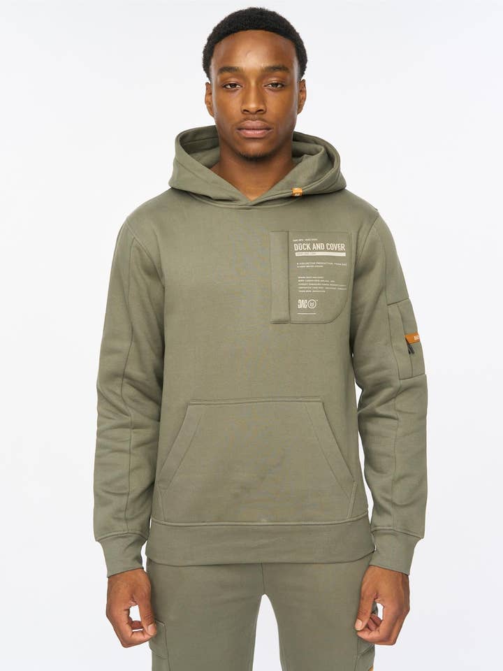 Adamsberg Hoodie Dark Olive for wholesale by Duck and Cover
