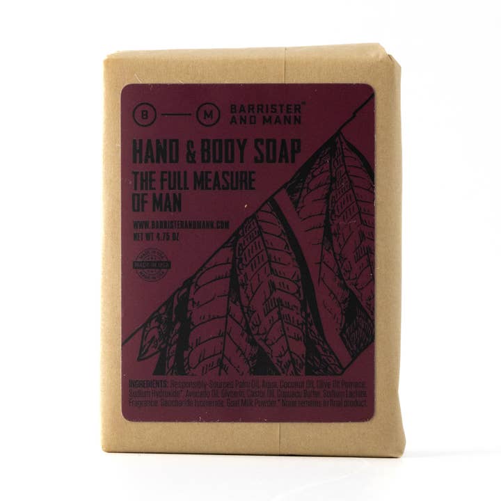Hand & Body Soap: The Full Measure of Man for wholesale by Barrister and Mann