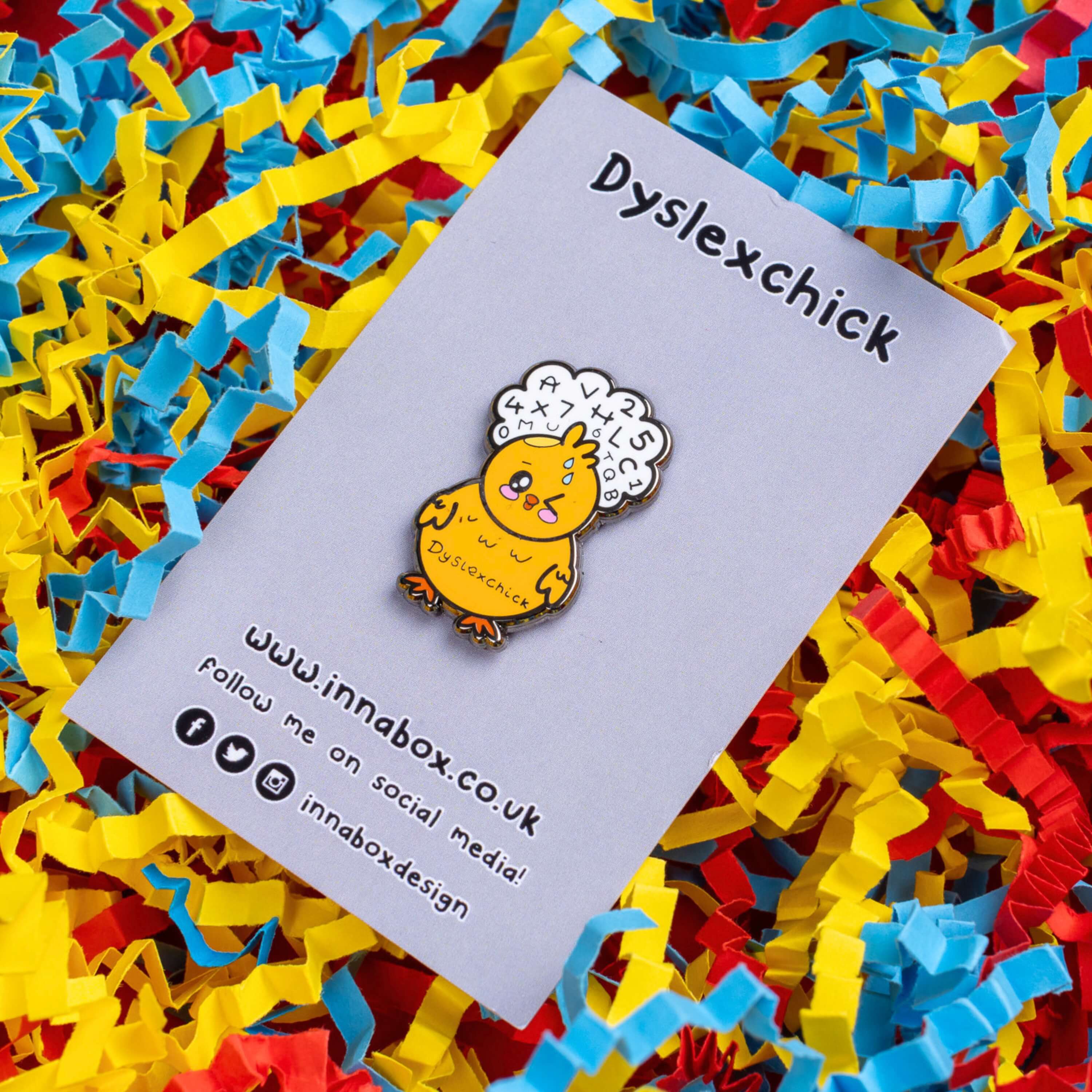 Innabox Ltd - Wholesale Lapel Pin/Button - Dyslexchick Enamel Pin - Dyslexia2