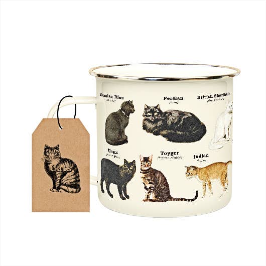 Gift Republic - Wholesale Coffee Mug - Cats - Enamel Mug