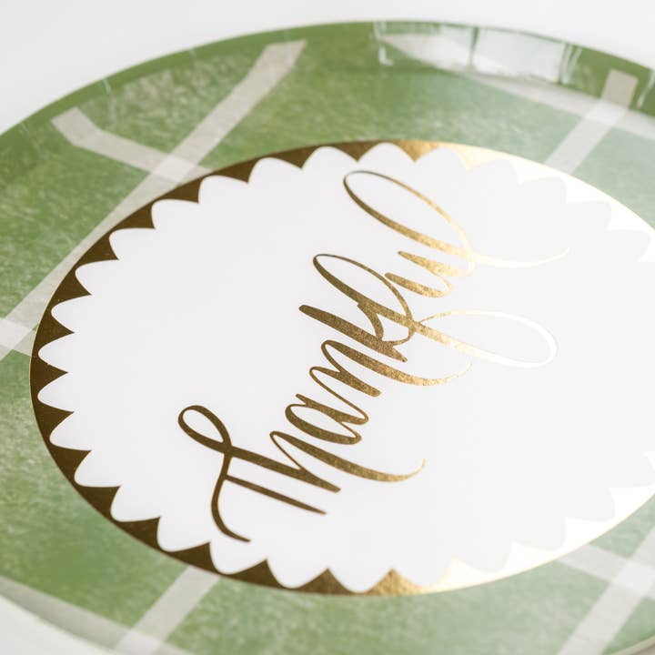 Gatherings by Curated Paperie - Wholesale Dinner plate - HAR25-DP3- Harvest Thankful Dessert Plates9