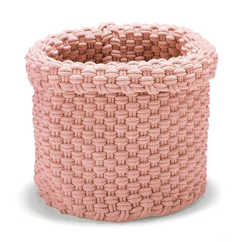 61003582 Cestino portaoggetti Rope Large 35x35x35 cm rosa polveroso per la vendita all'ingrosso da parte di Etol