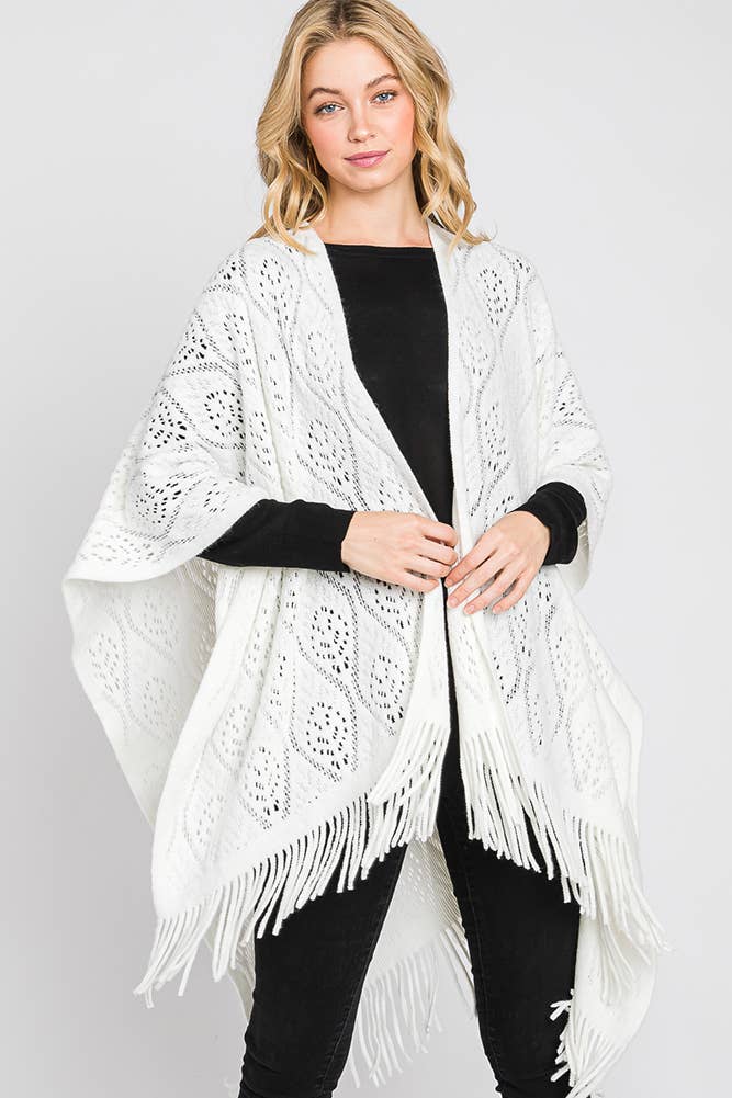 Hana - Wholesale Cardigan - Dames - Paisley Pattern Fringe Ruana4