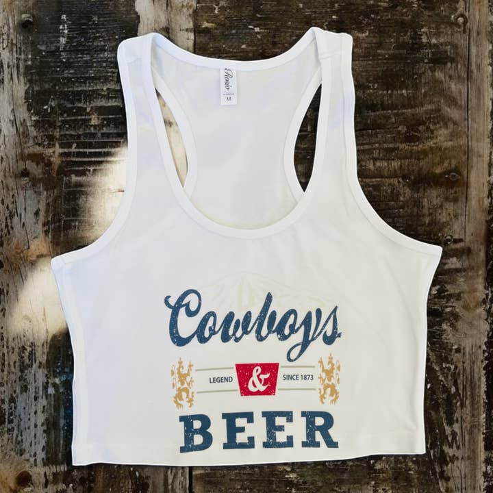 Cowboys & Beer Crop Tank for wholesale by Wilde roots