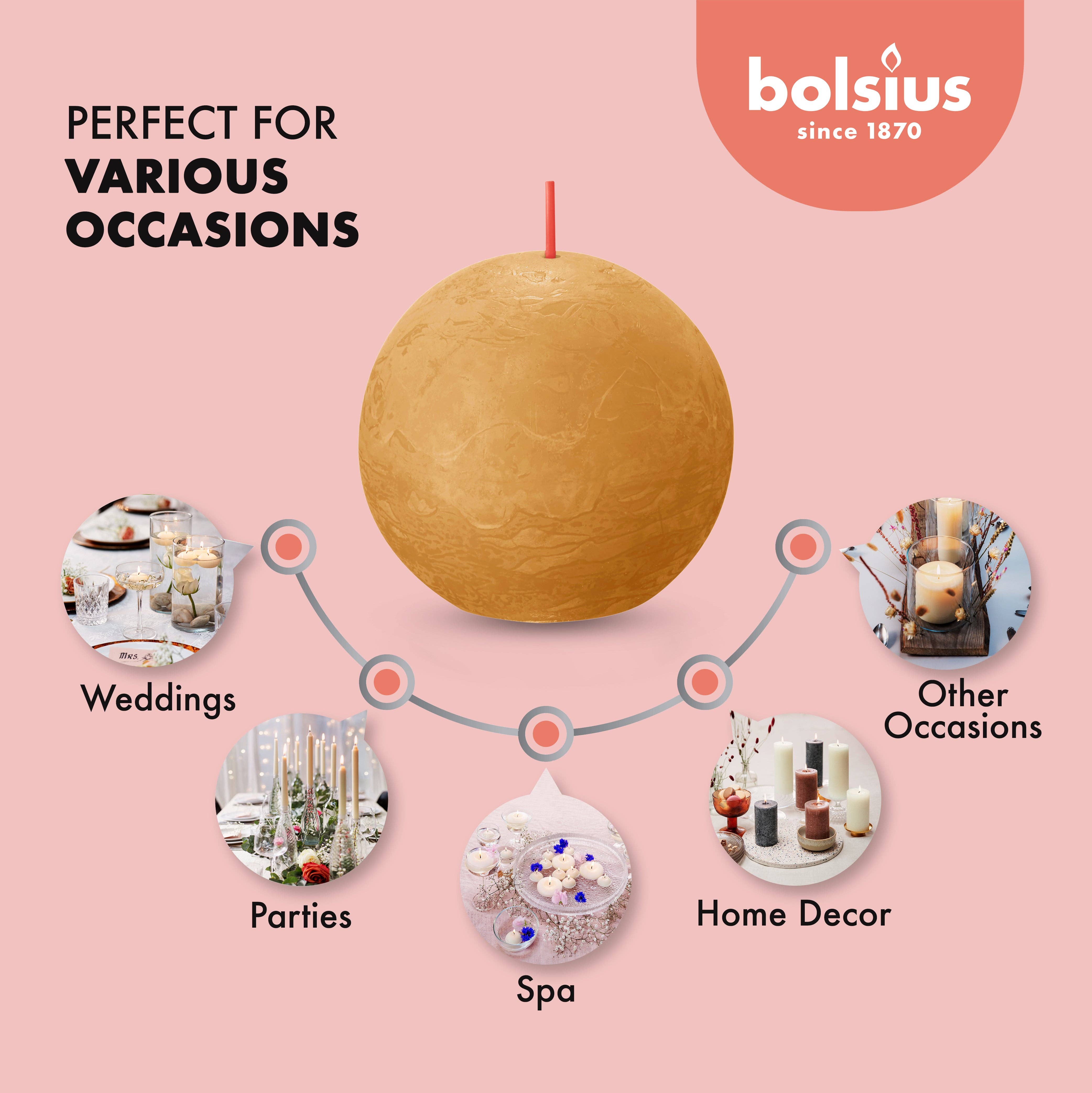 BOLSIUS – Velas de decoração por atacado – 6 Velas rústicas 3" - Inperfuted - Natural - Eco-Friendly - Cera Plant-Based - **Vendido Individualmente33