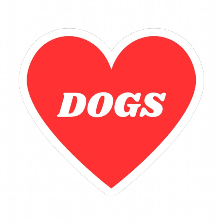 HEART DOGS STICKER for wholesale by Peace Love & Dogs
