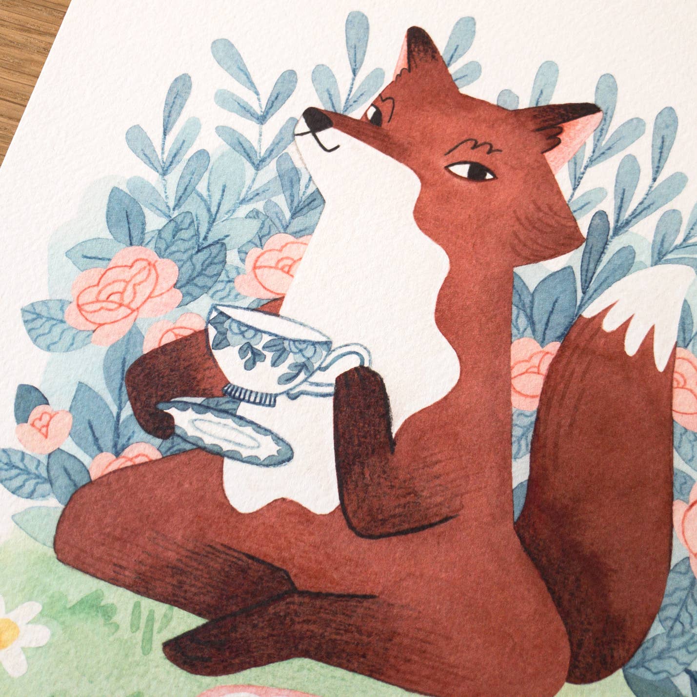 Natàlia Juan Abelló - Wholesale Art Print - Tea Time Fox Art Print2