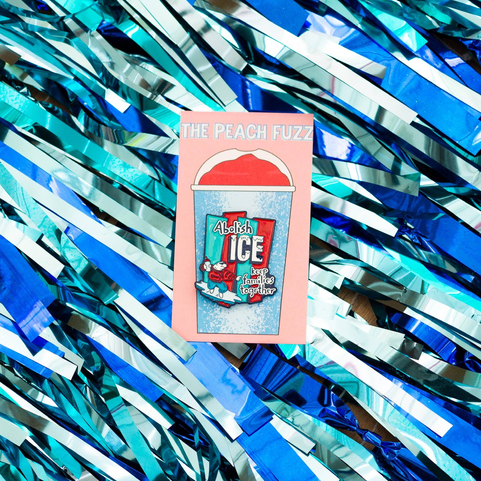 The Peach Fuzz - Wholesale Lapel Pin/Button - Abolish ICE Enamel Pin1