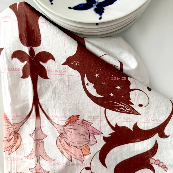BOUCHETTE & CO. LLC - Wholesale Tea Towel - ALTAR CLOTH & TEA TOWEL | Lenormand Flight & Bloom 6