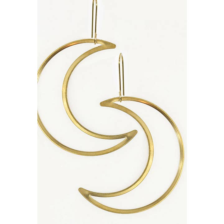 Brass Sand - Wholesale Dangle Earrings - Crescent Dangles