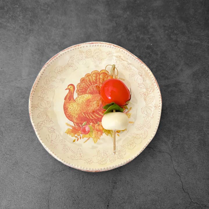 Supreme Housewares - Wholesale Dinner plate - Glitter Turkey 6" Melamine Plate2