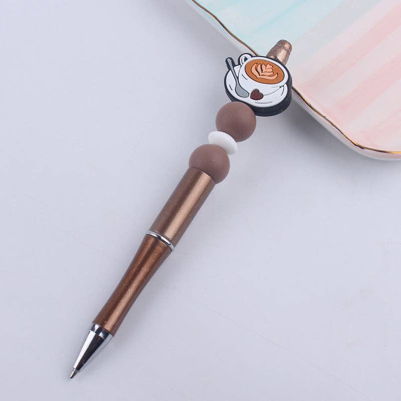 KiddieKickz - Wholesale Pen - Beaded Pens DIY Coffee Cup Silicone Teether Handmade5